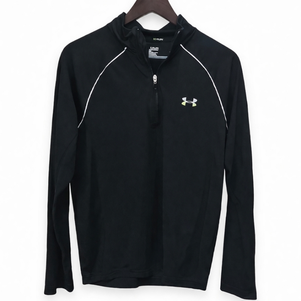 Under Armour HeatGear 1/4 Zip Pullover Black Athletic Jacket Men’s Sz Med